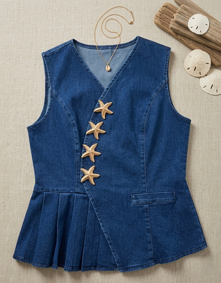Star Fish Denim Vest